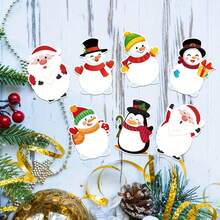 Julklappsset med självhäftande anteckningsblock och pennor, snögubbe, tomte och pingvinformade memo-block med rött band för julpartygåvor, självhäftande anteckningsblock för julmeddelanden, perfekt för hem- och kontorsbruk - Flerfärgad - Visa 5