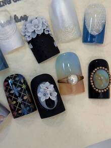 DIY High Transparency 3D Decorative Ring Collection Six-Pointed Star Nail Art Embossed Carved Ornament Silicone Nail Art Mold - Clear - View 8