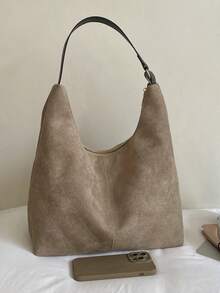 New Solid Color Diamond Quilted Minimalist Retro Women's Shoulder Bag - A - View 10
