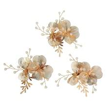 3PCS Plant Casual Party Elegant Iron Hair Clips Bridal Wedding Hair Accessories All Seasons - Golden - View 9