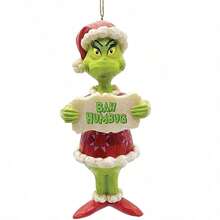 The Grinch 5件組壓克力聖誕吊飾，聖誕樹裝飾，節日派對裝飾 - D - 查看 5