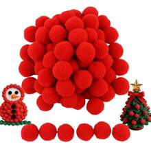 10/15/20/25/30/40/50mm Fluffy Mini Pom Poms, Christmas Red Plush Balls, Mixed Color Soft Fur Balls, Handmade Clothing, Wedding Decoration, DIY Pom Poms, Felt Balls, Sewing Craft Accessories - PM - View 2