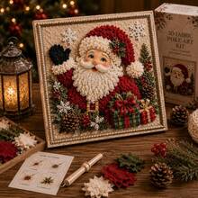 3D Christmas Fabric Punch Needle Embroidery Kit, Adult Handmade Fabric Punch Needle Embroidery Kit, Suitable For Beginners Christmas Craft Kit, Vintage Holiday Handmade Decoration, Comes With Simple Illustrated Guide - Multicolor - View 15
