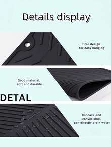1pc Foldable Silicone Dish Drying Mat, Kitchen Sink Countertop Protector, Heat-Resistant, Shock-Absorbing, Noise-Reducing, Soft Roll-Up Design, Space-Saving Storage, Multi-Purpose Kitchen Accessory For Tableware And Fruit/Vegetable Draining, Heat-Resistant And Non-Deforming, Easy To Clean, Suitable For Home Kitchen, Restaurant Bar, Dorm Kitchen - Multicolor - View 5