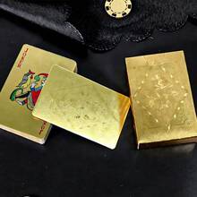 Luxury Rose Gold Foil Playing Cards, 54PCS Standard Card Deck, Premium Paper Cards With Rose Pattern Family Games, Party Entertainment & - Yellow - View 6