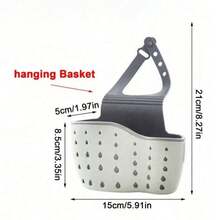 Sink Hanging Drain Basket Kitchen Sink Storage Rack Soap Sponge Drain Rack Double-Layer Hanging Basket Storage Suction Cup Kitchen Storage Rack Sink Accessories Suitable For Storing Sponges And Rags Kitchen Decoration Essentials - A - View 2