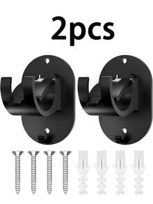 2pcs/4pcs/6pcs No-Drill Adhesive Curtain Rod Brackets, Screw-Fixed / Adhesive Dual-Use Curtain Rod Holders, Adjustable Self-Adhesive Curtain Hooks Wall Mounts, Includes Screws + Expansion Tubes, Suitable For Home, Kitchen - Curtain Rod Hooks - View 12