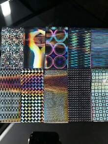 10Pcs Holographic Nail Foil Transfer Stickers, Silver Laser Geometric Pattern Nail Art Decals,Autumn Winter Holiday Iridescent Metallic Nail Transfer Foils For DIY Manicure Nail Decorations - Multicolor - View 10