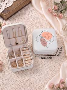 Artistic Linear Jewelry Box-Portable Jewelry Organizer For Women – Ideal For Business Trips, Travel, Commuting-Gift For Bridesmaids, Best Friends - Artistic Line - View 16