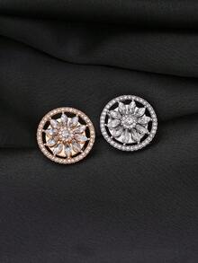 1/2/4pcs 25mm Women's Rhinestone Button Covers, Crystal Button Caps, Detachable Clip-On Button Covers, Crystal Decorative Buttons For Clothing, Lead Color, Suitable For Dresses, Suits, Formal Wear, Shirts - Multicolor - View 11