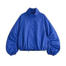 GDDYIN Women's New Autumn Klein Blue Fashion Casual Stand Collar Jacket, Drawstring Hem, Versatile Outerwear - Blue - View 6