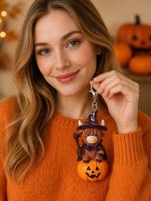 Halloween/Christmas Themed Highland Cow Acrylic Ornament. High-Definition Print, Wear-Resistant And Fade-Resistant,Suitable For Home Living Room - Multicolor - View 4