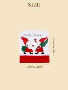 1PC Christmas Gnome Custom Embroidered Chair Slipcover, Personalized Decor Chair Cover With Custom Text Feature And Gnome Applique Detail, Home Ornament For Christmas, Nice Holiday Gift For Relatives - Multicolor - View 5