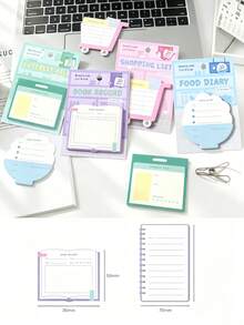 1/4 Pack Cute Shaped Sticky Notes, 30 Sheets Self-Adhesive Memo Pads, Shopping List Food Diary Reading Record Planner Notes, Scrapbook Collage Student Office Stationery - one-size - View 4
