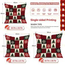4pcs/1pc Christmas Patchwork Plaid Pattern Pillow Case, Single-Sided Printed Pillow Case, Suitable For Living Room Bedroom Home Decor, All-Season Pillow Case - Multicolor - View 3