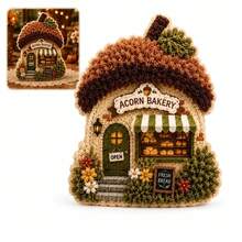 3D Christmas Fabric Punch Needle Embroidery Handmade Kit, Adult Christmas DIY Craft Set, Suitable For Beginners Vintage Holiday Handmade Decoration, Includes Simple Illustrated Guide - House - View 10