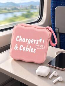 Portable Square Digital Case For Ccd Camera Chargers, Earbuds, Memory Cards & Cables. Compact Travel Pouch With Fun Prints To Protect Small Electronics. Perfect For Commutes, Trips, Office & Dorm Use. Great Gift For Birthdays, Easter And Christmas. - Multicolor - View 2
