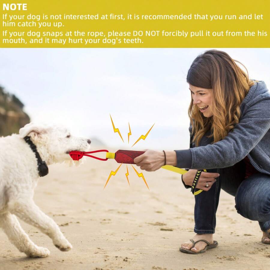 1pc Dog Squeaky Tug Toy - Eagle Head Design Interactive Pull Toy, Durable Bite-Resistant Rope Suitable For Tug Training, Teeth Cleaning And Mental Stimulation, Fun Pet Interactive Toy - Multicolor - View 1