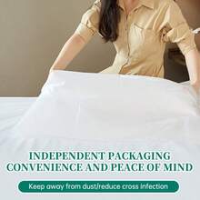 4pcs Travel Disposable Bedding Set , Disposable Bed Sheet Pillowcase Set, Portable Non-Woven Bedding For Hotel Business Trip Camping - Multicolor - View 5