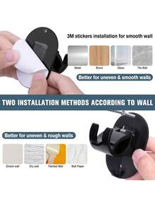 2pcs/4pcs/6pcs No-Drill Adhesive Curtain Rod Brackets, Screw-Fixed / Adhesive Dual-Use Curtain Rod Holders, Adjustable Self-Adhesive Curtain Hooks Wall Mounts, Includes Screws + Expansion Tubes, Suitable For Home, Kitchen - Curtain Rod Hooks - View 5