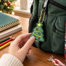 1Pc Christmas Tree Keychain, Cute Bag Charm Backpack Hanging Ornament, Xmas Party Favors Holiday Decor Gift For Men Women Kids - Multicolor - View 3