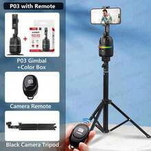 AXNEN AI Gimbal Stabilizer, Suitable For Smartphones, 360° Auto Face Tracking, Desktop Tracking Gimbal Stand, Applicable For Cameras & Action Cameras, Optional Remote Control, Suitable For Summer Vacation, Travel, Outdoor Activities, Live Streaming Selfie Stick, Tripod, High Load Capacity - Multicolor - View 15