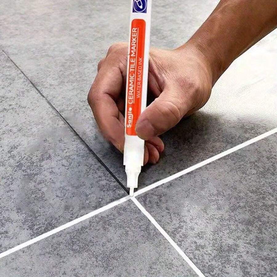 White/Grey Waterproof Tile Grout Pen, White Tile Repair Pen, Anti-Mold Filling, Easy-To-Use Gel Grout, Suitable For Bathroom And Kitchen Tiles, Suitable For Other Material Surfaces