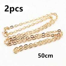 2pcs 4*3mm Diameter 50/70cm Length Handmade Flattened Chain With Clasp Necklace Connector DIY Jewelry Making Accessories - Iron Chains - View 11
