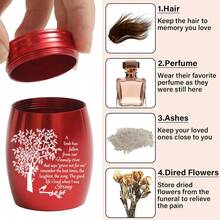 Urns For Human Pet Ashes 1.57 Inches Aluminum Alloy Small Urns For Human Pet Ashes Keepsake, Mini Urn For Human Ashes Memorial Cremation Urns For Human Ashes-Tree Of Life Funeral Keepsake Urn - Multicolor - View 3