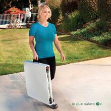 Mesa Plegable de Plástico Tipo Portafolio 120 cm, Mesa Portátil para Exterior e Interior, Jardín, Camping, Picnic, Fiestas y Reuniones - Negro - Ver 6
