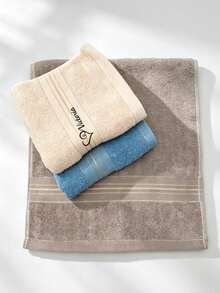 Custom Embroidered Name Towel, Personalized Text Bath Towel, Neutral Letter Gift, Soft Bathroom Hand Towel, Suitable For Spa, Fitness, Travel, Unique Wedding Birthday Gift, Daily Home Decor - Multicolor - View 6
