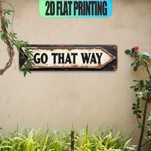 2D Flat Multi-Function English Sign "Vintage Arrow Directional Sign", Suitable For Bar, Living Room, Restaurant, Hotel, Room, Restaurant, Office, Garage, And Halloween 2025 And Christmas Holiday Decor (Random Style) - A - View 4