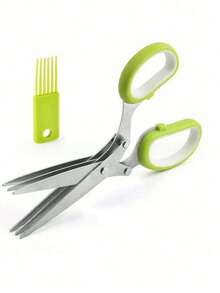 Green And White 5-Layer High-Efficiency Kitchen Scissors - Multicolor - View 14