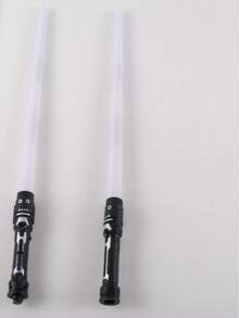 1pc/1set Retractable Laser Sword, 2-In-1 Flashing Light Stick Stress Relief Toy (Battery Not Included). Product Color Randomly Assigned, Some Parts Of Product Color May Vary, Children Interactive Toy, Birthday Gift, Party Gift - Multicolor - View 5