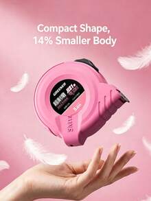 1Pc Retractable Tape Measure, Compact Design Feature Steel & Plastic Material, Minimalist Cute Style Pink Color Portable Size Dual Lock Detail Measuring Ruler For Home Craft DIY - Pink Tape Measure - View 2