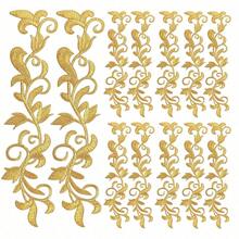 Embroidered Vine Patch Trim 24.2x4.5cm, Metallic Leaf Iron On Applique For Clothing Repair, Bag, Pillow Sewing Decoration - Vine Leaf Applique - View 10