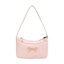 Tas Bahu Baru dengan Hiasan Pita yang Cantik, Tas Tangan Kain PU Lembut Motif Leci untuk Anak Perempuan, Tas Kecil Serbaguna untuk Dibawa, Tas Bahu untuk Pemakaian Sehari-hari - A - View 8
