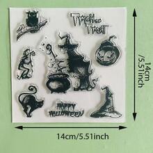 Halloween Spider Web Cat Witch Owl Pumpkin Clear Silicone Stamp,Vintage Gothic Reusable Transparent Seal For Scrapbooking Journal Card Making DIY Craft Decor Stamp - WS-2 - View 37