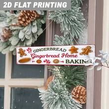 2D Flat, 1pc Vintage Gingerbread House Wall Decor, Rustic Christmas Kitchen Sign With Gingerbread Man, Candy Cane And Cookies, Suitable For Home, Entrance, Bakery, Holiday Design, Handmade, Home Decoration (Random Style) - A - View 6