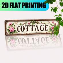 2D Flat Vintage Cottage Wall Plaque, 1pc, With COTTAGE Lettering And Country Style Decor, Farmhouse Sign, Suitable For Home, Man Cave, Porch, Kitchen, Bedroom Durable/Outdoor Decor (Random Style) - A - View 7