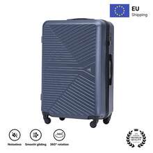 W WINGS Travel Suitcase Set 3 Pcs | Cabin, Medium And Large Hard Shell Luggage With TSA Lock, Telescopic Handle And Wheels - Navy Blue - View 10