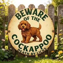 2D 1件裝 Beware Of Dog Roosterappoo 木製警告標誌，適用於庭院牆面裝飾、圍欄、車庫、室內牆面裝飾，絕佳禮物/無需用電 - TM40 - 查看 2