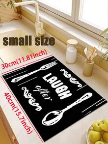 SANJIANGDI 1pc Simple Line Drawings Of Tableware Pattern Mat, 3.5 Mm Soft Rubber That Absorbs Water And Is Easy To Clean. Suitable For Corridors, Bathrooms, Living Rooms, Outdoor Door Mats, And Toilets. Useable Throughout The Year And For Various Holidays. - Multicolor - View 13