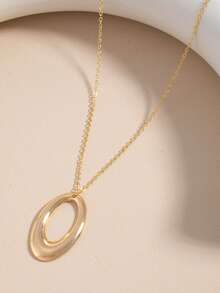 Vintage Necklace Design Water Drop Geometric U-Shaped Pendant Maillard Personalized Fashion - Gold - View 3
