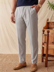 glestore Men's Vintage "Old Money" Style Loose Fit Pants: Minimalist & Fashionable, Suitable For All Seasons, Perfect For Daily Wear - Flint Stone - View 4