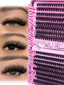 640 Clusters False Eyelashes, Single Lash Clusters, 30D+40D+50D+60D Large Capacity Mixed Pack, D Curl, 8-16mm Mixed Length Segmented Lash Book, Dense And Long, Suitable For Daily Home Wear, Easy To Use - D - View 2