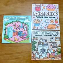 3 Books Adult Coloring Book Set 7.8 X 7.8 Inch Cute & Cozy Coloring Book: Bakery, Cat Moments, Meow Life & Little Corners, Large Bold Line Art Coloring Pages, Suitable For Adults And Teens, Perfect Gift For Coloring Enthusiasts - Multiple Styles - View 4