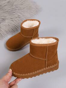 1 Pair Classic Fashion Toddler Snow Boots, Winter Baby Boots, Suitable For Boys And Girls, Daily Wear, Weekend Travel And Family Gatherings - Brown - View 4