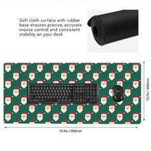 Christmas String Light Large Rubber Desk Mat, Snowflake Print Gaming Mouse Pad, Non-Slip Base Extended Keyboard Mat, Waterproof Desktop Protector For Home Office Computer Decor, Xmas Holiday Gift For Gamers - View 6