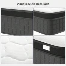 Colchón Híbrido Bed in a Box 27 cm Firmeza Media, Alivio de Dolor, Aislamiento de Movimiento, CertiPUR-US, Sin Fibra de Vidrio, Bordes Reforzados - Negro - Ver 4